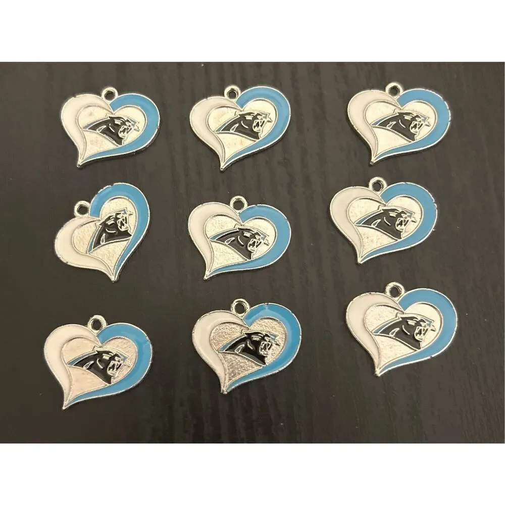Nine North Carolina Panther Charms